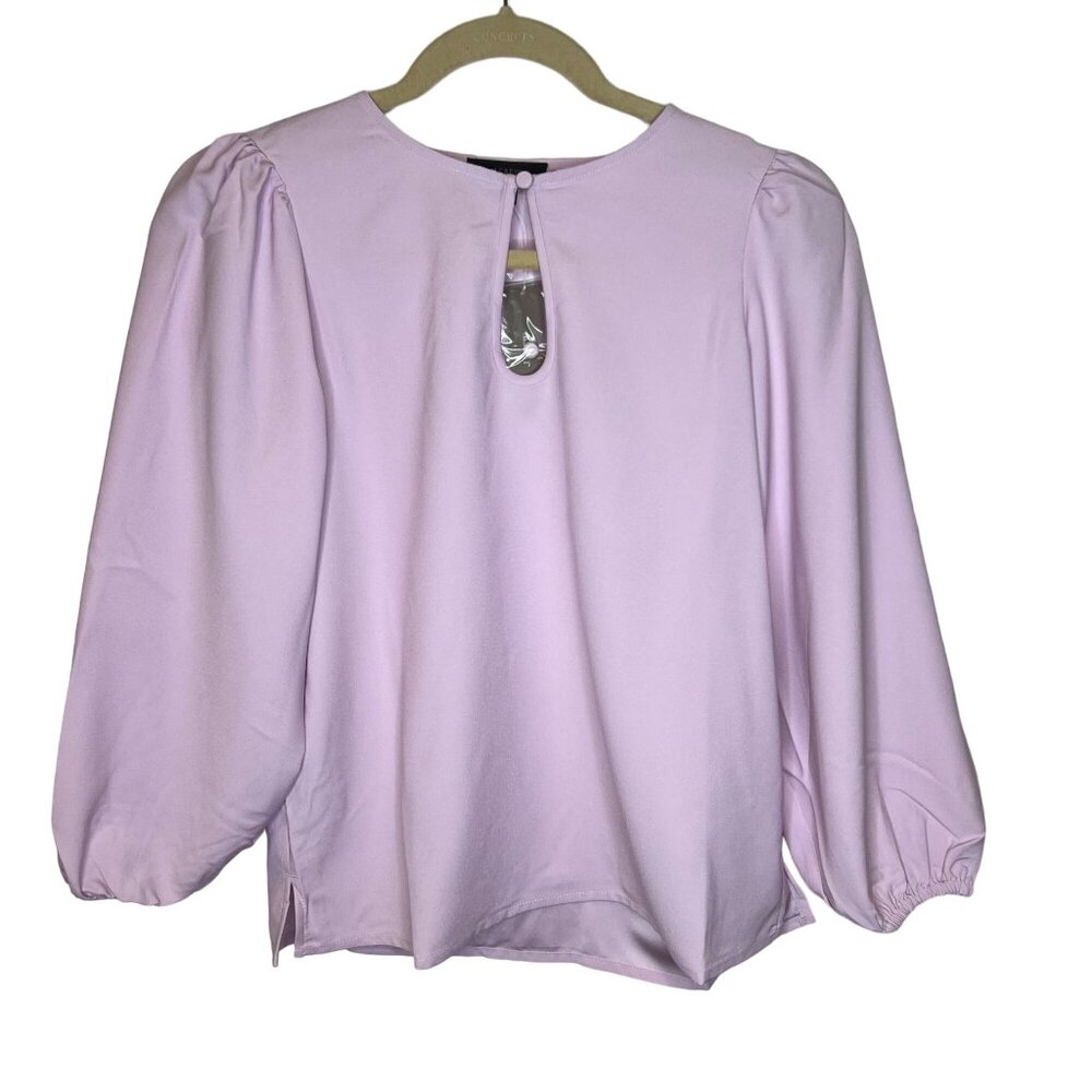 J. Crew Womens Blouse Size XSP Puff-Sleeve Satin Back Crepe Top in Lilac, NWT